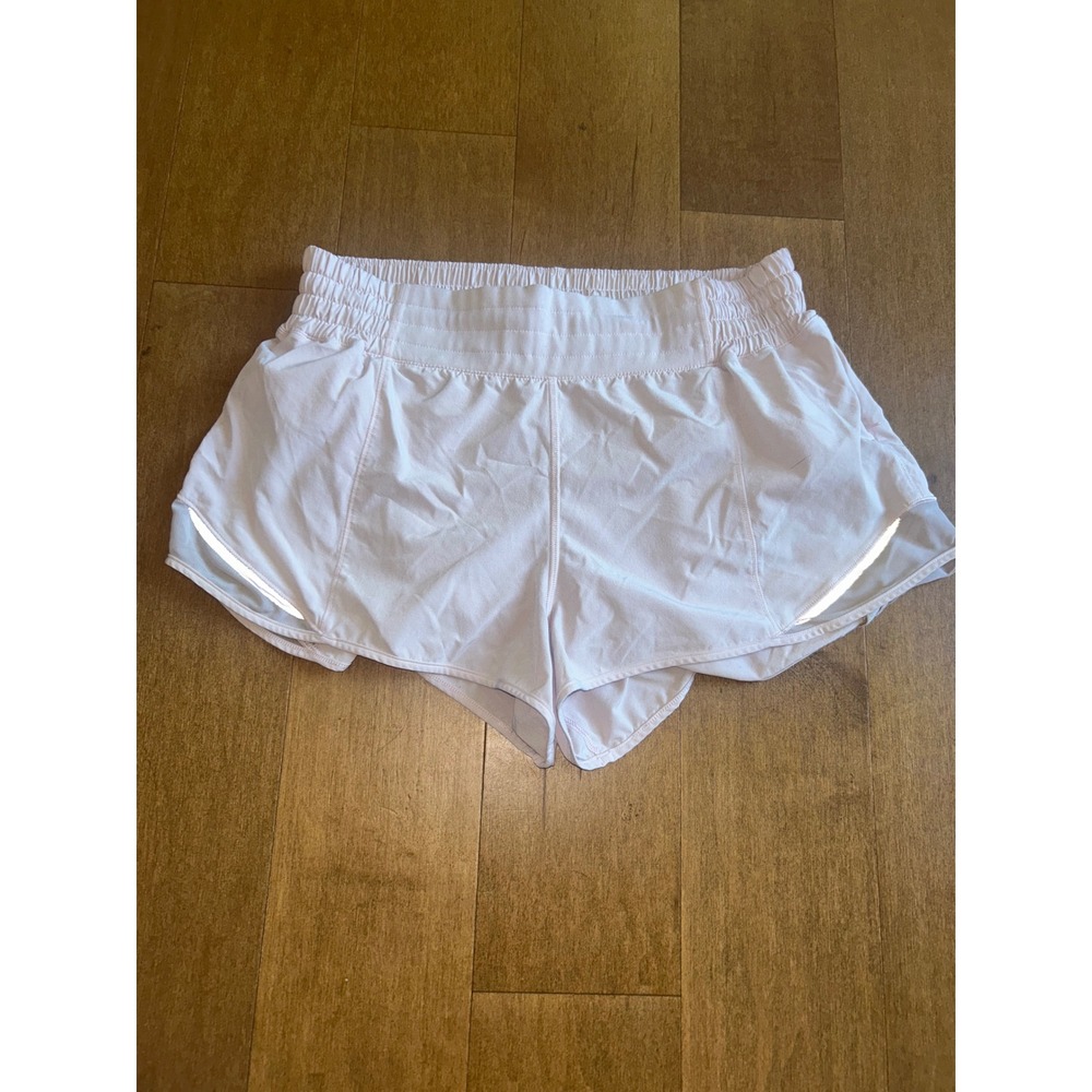 Lululemon Hotty Hot High Rise Lined Shorts Pale Pink Womens Size 10